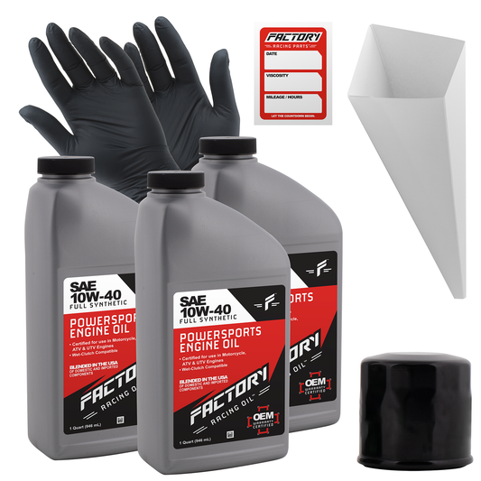 Factory Racing Parts SAE 10W-40 3 Quart Oil Change Kit For Yamaha Wolverine 450-0