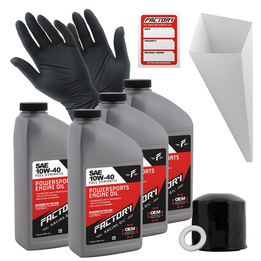 Factory Racing Parts SAE 10W-40 4 Quart Oil Change Kit For Honda VF500C, VF500FF, CBX750F-0