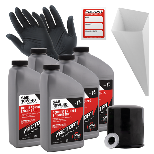 Factory Racing Parts SAE 10W-40 Full Synthetic 5 Quart Oil Change Kit compatible with Kawasaki KAF700 Mule Pro-MX-0