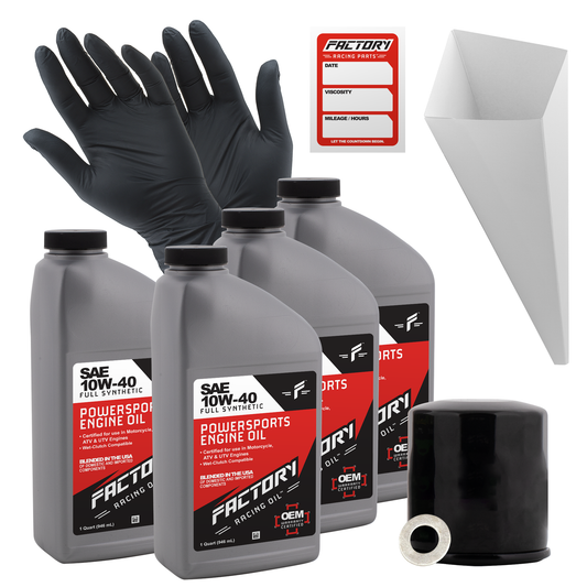 Factory Racing Parts SAE 10W-40 Full Synthetic 4 Quart Oil Change Kit compatible with Kawasaki Z800 ZR800-0