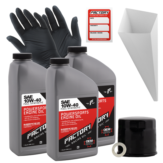 Factory Racing Parts SAE 10W-40 Full Synthetic 3 Quart Oil Change Kit fits Suzuki GSX-R600, GSX-R750, GSX-S750-0