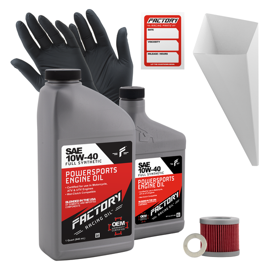 Factory Racing Parts SAE 10W-40 Full Synthetic 1.5 Quart Oil Change Kit fits Suzuki GN125 ALT125 LT125 LT185-0