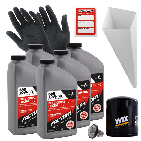 Factory Racing Parts Oil Change Kit For Dodge B150 B250 B350 B1500 B2500 B3500 D150 D250 D350 W150 W250 W350 10W-30 Full Synthetic Oil - 5 Quarts-0