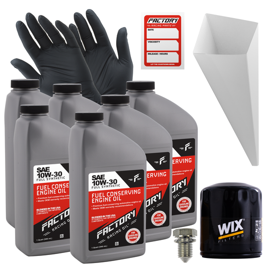 Factory Racing Parts Oil Change Kit For Chrysler Pacifica 3.5L 2004-2006, 4.0L 2007-2008 10W-30 Full Synthetic Oil - 6 Quarts-0