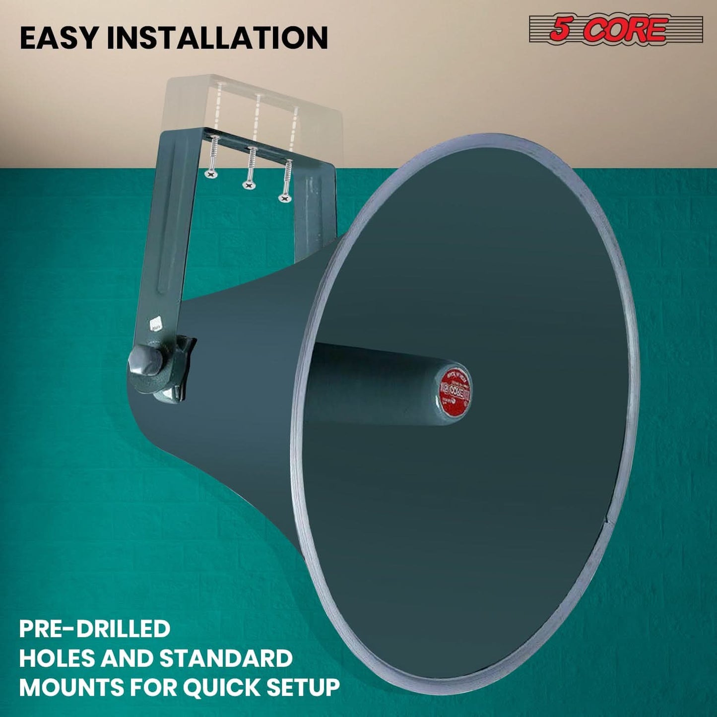 5 Core PA Speaker Horn Throat 16 inch All Weather Use Support Wide Range of Compression Drivers-3