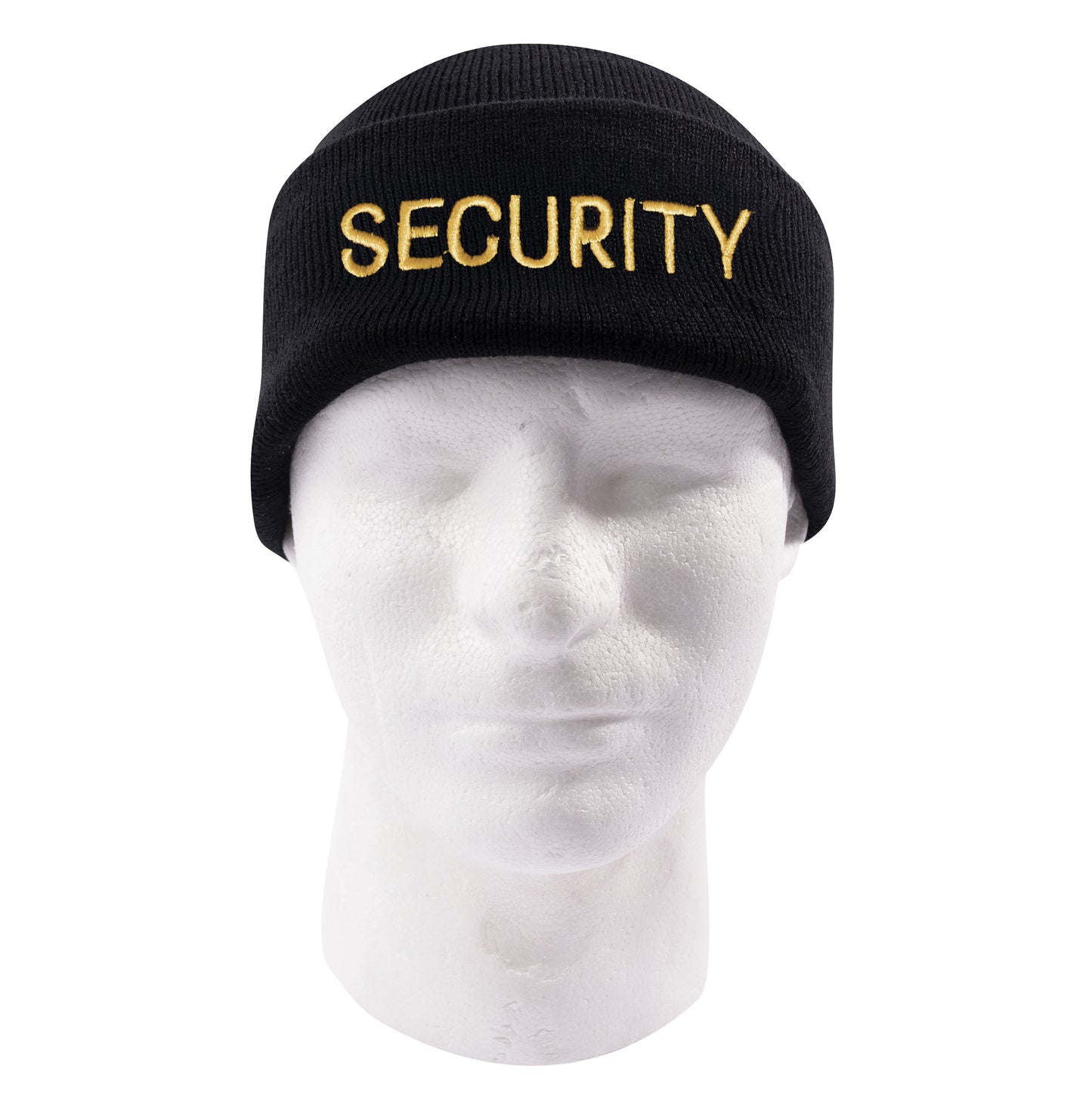 Embroidered Security Watch Cap - Black & Gold