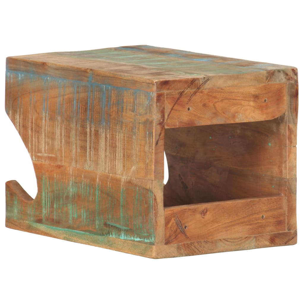 vidaXL Wall Mounted Bicycle Rack 13.8"x9.8"x9.8" Solid Reclaimed Wood-2