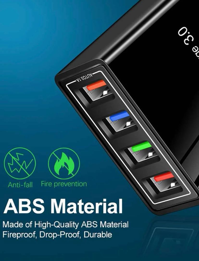 USB Wall Charger Plug Block Cube 4 Port Portable Quick Charger