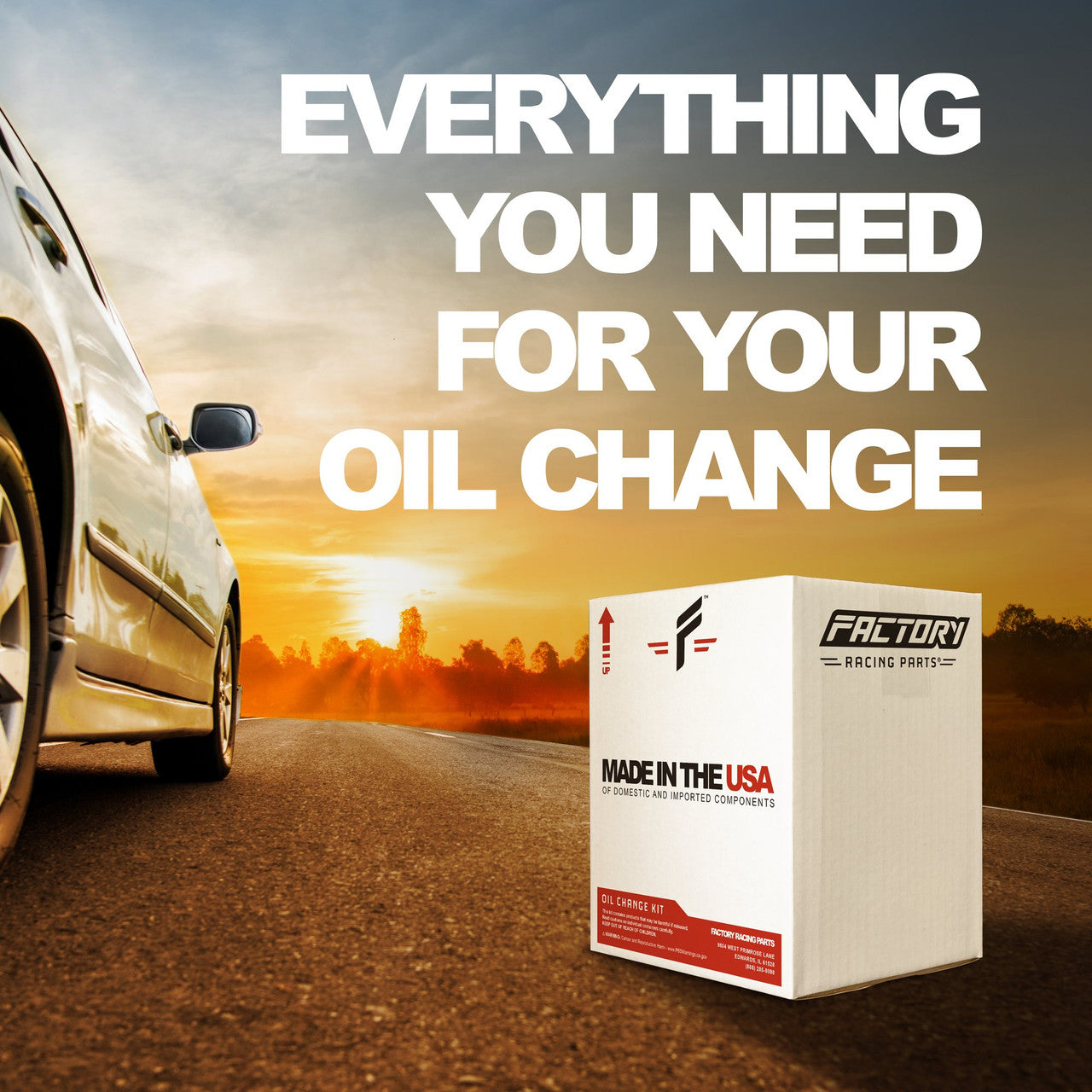 Factory Racing Parts SAE 10W-40 2 Quart Oil Change Kit For Kawasaki EL250B EX250-1