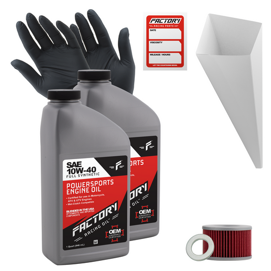 Factory Racing Parts SAE 10W-40 2 Quart Oil Change Kit For Honda CB250RS, CM250TB-0