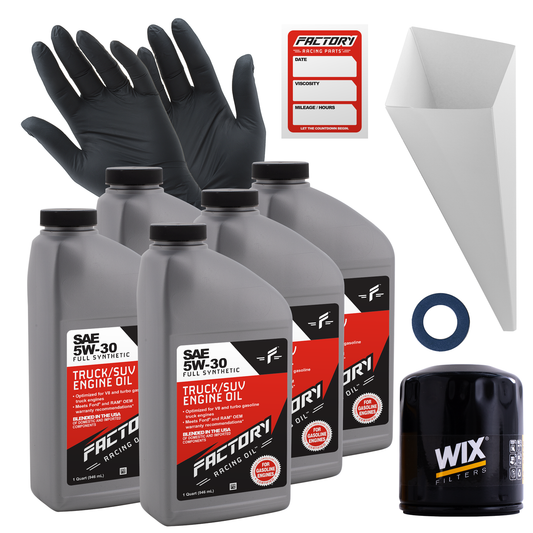 Factory Racing Parts Oil Change Kit For Lexus ES300 1994-2003, ES330 2004-2006, GS300 1993-2005, RX300 1999-2003, RX330 2004-2006 5W-30 Full Synthetic Oil - 5 Quarts-0