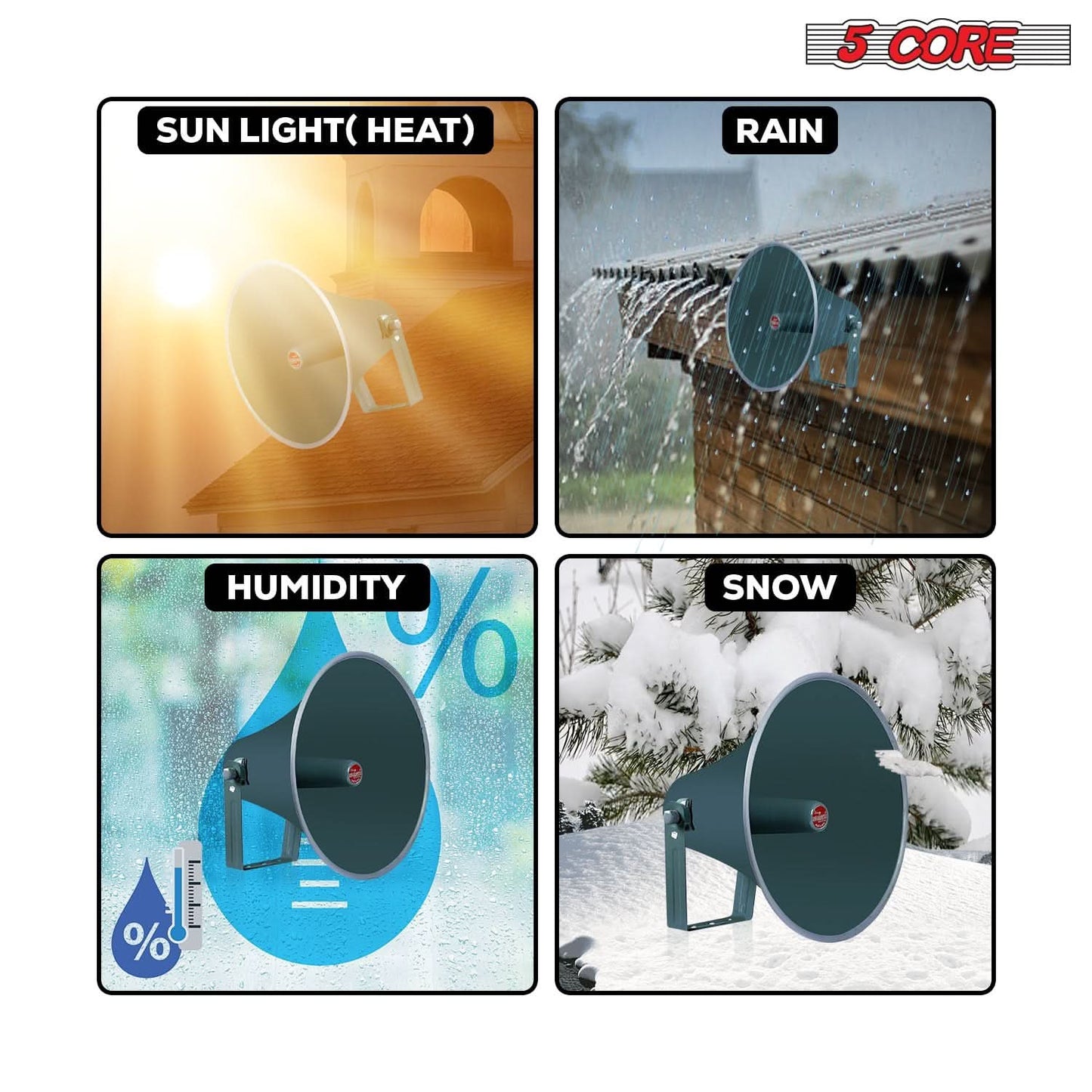 5 Core PA Speaker Horn Throat 16 inch All Weather Use Support Wide Range of Compression Drivers-4
