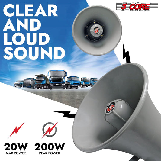 5Core PA Horn Loud Speaker 9 Inch Outdoor Indoor 20W 8 Ohm Multi Purpose Loudspeaker-1