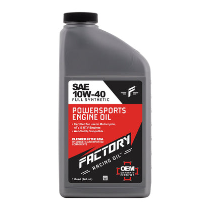Factory Racing Parts SAE 10W-40 2 Quart Oil Change Kit For Kawasaki EL250B EX250-2